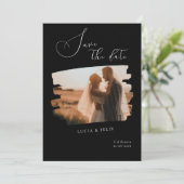 Kalligrafie Moderne zwarte foto Opslaan van de dat Kaart (Staand voorkant)