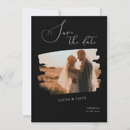 Kalligrafie Moderne zwarte foto Opslaan van de dat Kaart