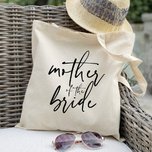 Kalligrafie moeder van de bruid chic huwelijksgesc tote bag