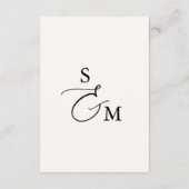Kalligrafie Monogram Beige Wedding Details Informatiekaartje (Achterkant)