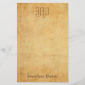  kalligrafie Monogram Cool Old Paper Kijk Briefpapier (Voorkant)