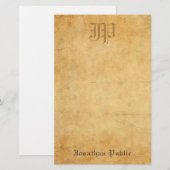 kalligrafie Monogram Cool Old Paper Kijk Briefpapier (Voorkant / Achterkant)