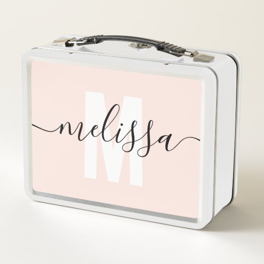 Kalligrafie Monogram Girly Blush Pink (Achterkant)