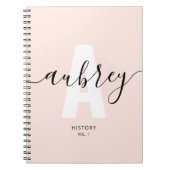 Kalligrafie Monogram Girly Blush Pink Notitieboek (Voorkant)