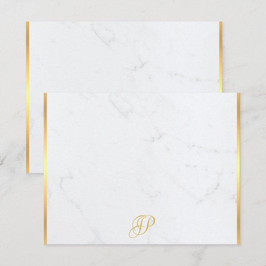 Kalligrafie Monogram Goud Marmer Moderne Sjabloon (Voorkant / Achterkant)