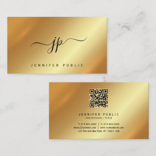 Kalligrafie Monogram Goud Premium Zijde Luxe Visitekaartje
