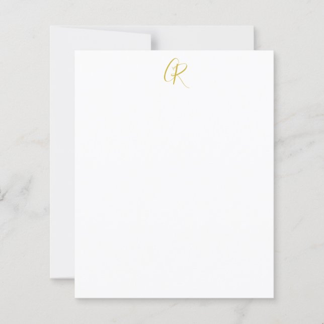 Kalligrafie Monogram Moderne Minimalistische Papie (Voorkant)