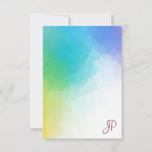 Kalligrafie Monogram Regenboog Kleuren Sjabloon (Achterkant)