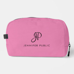 Kalligrafie Monogram Roze Sjabloon Modern Schattig Toilettasje