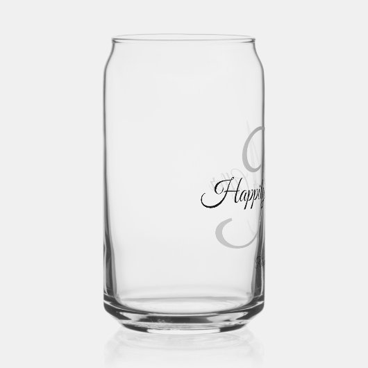 Kalligrafie monogram vrolijk ooit na feest blikvorm glas (Rechts)