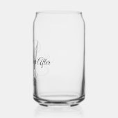 Kalligrafie monogram vrolijk ooit na feest blikvorm glas (Links)