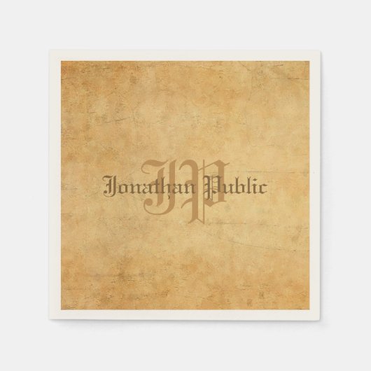 kalligrafie Monogram Weddenwetstekst Sjabloon Servet (Voorkant)