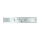 Kalligrafie Monogram - Zilver Uitnodigingen Wikkel (Vlak)
