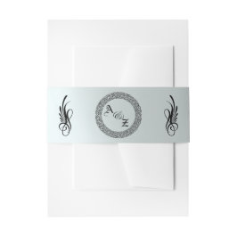 Kalligrafie Monogram - Zilver Uitnodigingen Wikkel
