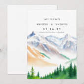 Kalligrafie Mountain Save The Date (Voorkant / Achterkant)
