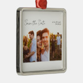Kalligrafie Multi Photo Sla de datum op Metalen Ornament (Rechts)