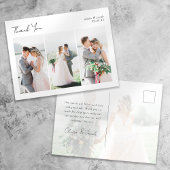 Kalligrafie Multi Photo Wedding Dank u Briefkaart