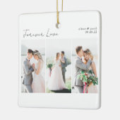 Kalligrafie Multi Photo Wedding Keramisch Ornament (Links)