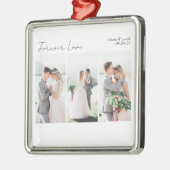 Kalligrafie Multi Photo Wedding Metalen Ornament (Links)