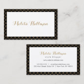 Kalligrafie Naam Art Deco Pattern Visitekaartje (Voorkant / Achterkant)