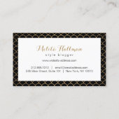 Kalligrafie Naam Art Deco Pattern Visitekaartje (Achterkant)