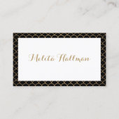 Kalligrafie Naam Art Deco Pattern Visitekaartje (Voorkant)