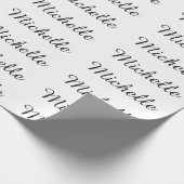 Kalligrafie Naam Creatief Trendy Wit Cadeaupapier (Hoek)