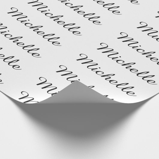 Kalligrafie Naam Creatief Trendy Wit Cadeaupapier (Hoek)