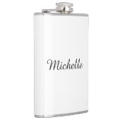 Kalligrafie Naam Creatief Trendy Wit Heupfles (Rechts)