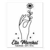 Kalligrafie Naam Elegant Handmade Daisy Business Rubberstempel (Afrduk)