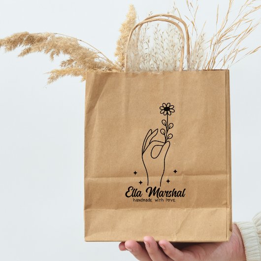 Kalligrafie Naam Elegant Handmade Daisy Business Rubberstempel