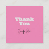 Kalligrafie Naam Elegant Pink Plain Dank u Informatiekaartje (Voorkant)