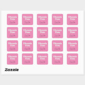 Kalligrafie Naam Elegant Pink Plain Dank u Vierkante Sticker (Vel)