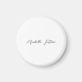 Kalligrafie Naam Elegant Plain Minimalist Magneet