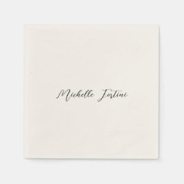 Kalligrafie Naam Elegant Plain Minimalist Servet