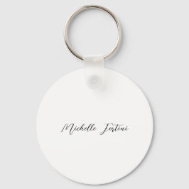 Kalligrafie Naam Elegant Plain Minimalist Sleutelhanger