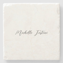 Kalligrafie Naam Elegant Plain Minimalist Stenen Onderzetter