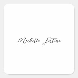 Kalligrafie Naam Elegant Plain Minimalist Vierkante Sticker