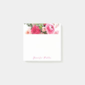 Kalligrafie Naam Waterverf Rozen Sjabloon Floral Post-it® Notes (Voorkant)