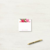 Kalligrafie Naam Waterverf Rozen Sjabloon Floral Post-it® Notes (Op bureau)