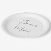 Kalligrafie Namen Elegant Gewoon Eenvoudig Grijs W Papieren Bordje (Gekanteld)