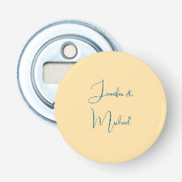 Kalligrafie Namen Elegant Plain Eenvoudige Beige K Button Flesopener