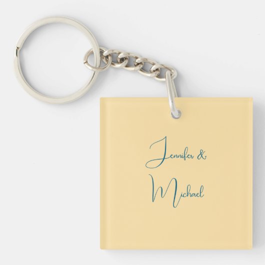 Kalligrafie Namen Elegant Plain Eenvoudige Beige K Sleutelhanger (voorkant)