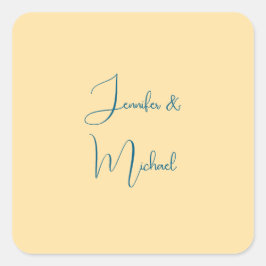 Kalligrafie Namen Elegant Plain Eenvoudige Beige K Vierkante Sticker