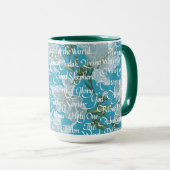 Kalligrafie Namen van Christus | helderblauw Mok (Voorkant rechts)