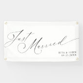 Kalligrafie Net getrouwd met meneer en mevrouw Wed Spandoek (Horizontaal)