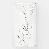 Kalligrafie Net getrouwd met meneer en mevrouw Wed Spandoek (Verticaal)