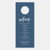 Kalligrafie niet storen marine blauwe bruiloft deurhanger (Achterkant)