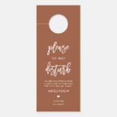 Kalligrafie niet storen Terracotta bruiloft Deurhanger (Voorkant)