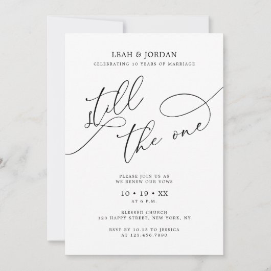 Kalligrafie nog steeds de ene trouwgelofte vernieu kaart (Voorkant)